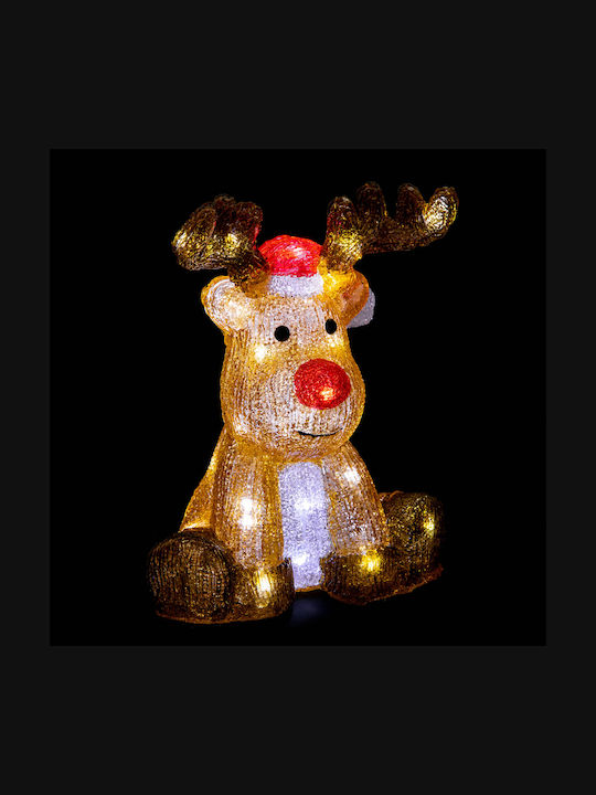 Illuminated Christmas Plastic Figure Deer Transparent Height 30cm