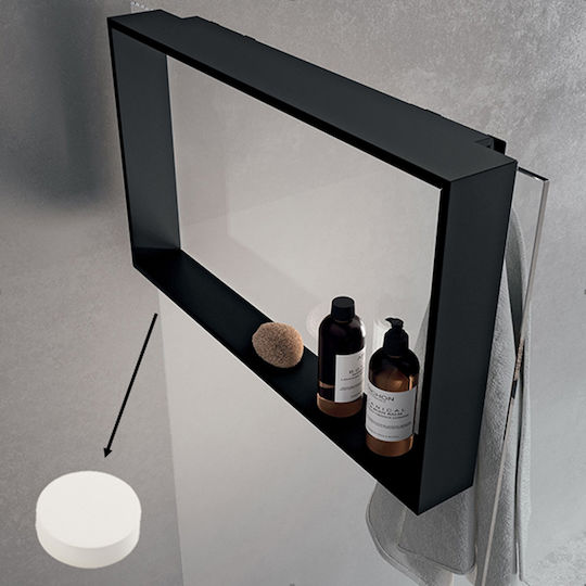 Novellini An der Wand montiert Badezimmerregal Hölzernes mit 2 Regalböden 60x8.5x40cm Weiß
