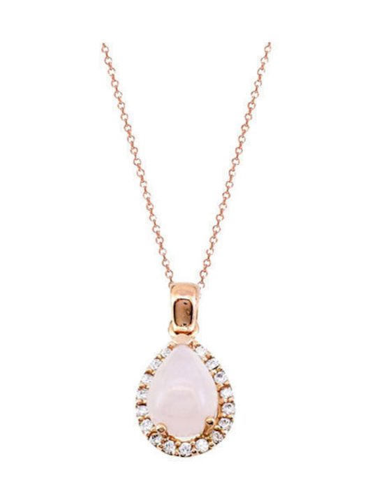 Necklace with design Tear from Rose Gold 14K