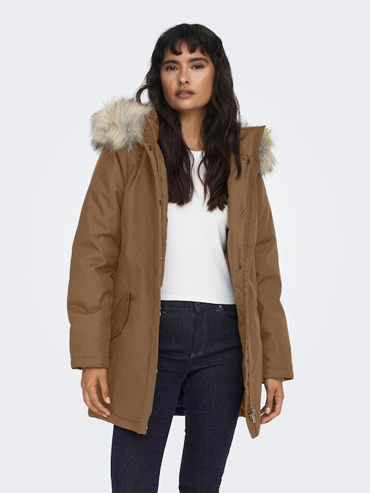 Parka Jacke Damenparka Braun Only Lang Damen Parka Jacke Für