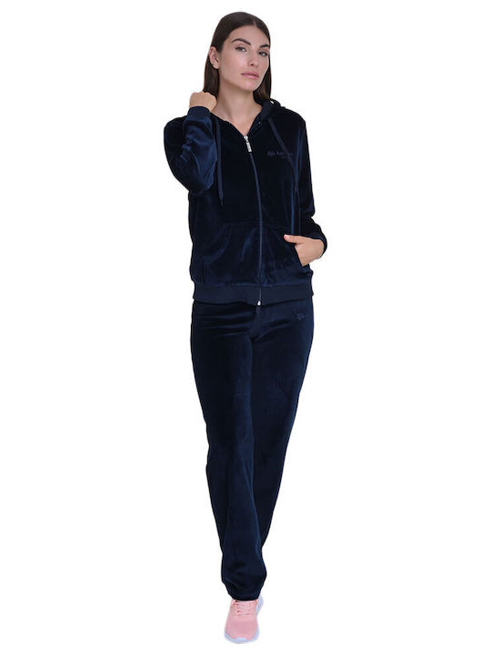 Women's Blue Zipper Cardigan