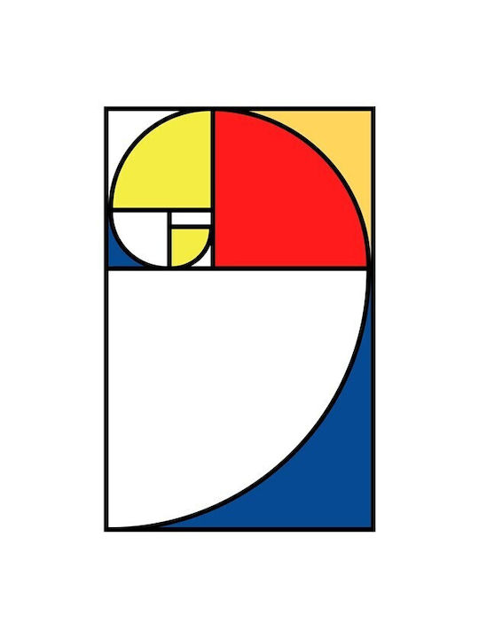 Walls Poster Fibonacci Spiral Bauhaus Design 15x20cm