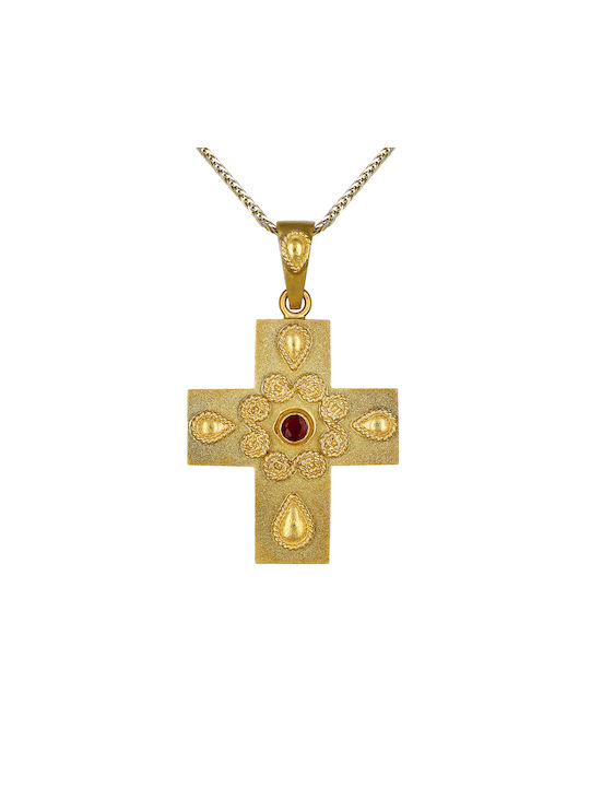 Damen Gold Byzantinisch Kreuz 14K