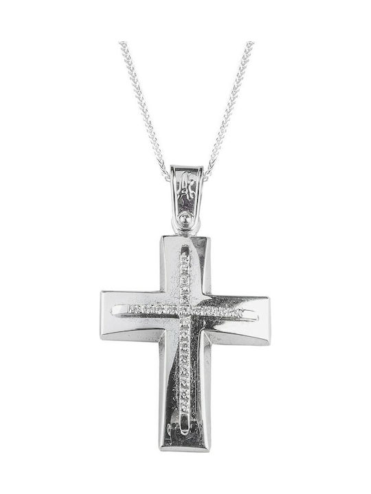 Weißgold Kreuz 14K