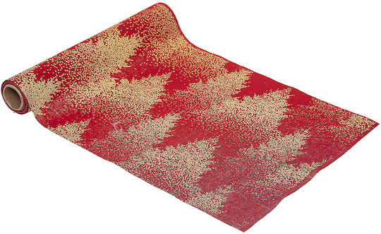 Christmas Tablecloth Runner Fabric Red L300xW28cm.