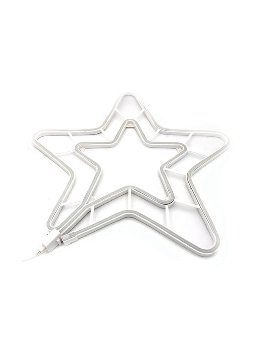 Plastic Illuminated Christmas Decorative Pendant Star White