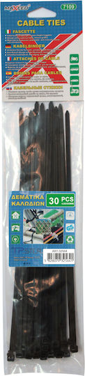 Tpster Δεματικά Καλωδίων Πλαστικά 450mmx4.8mm σε Μαύρο χρώμα (30τμχ) (32564)