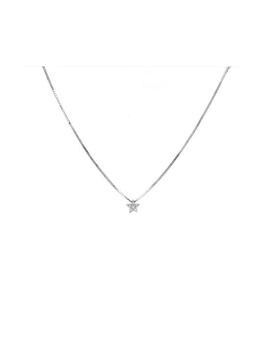 White Gold Star Necklace K18 018892 018892 018892 Gold 18 Carat Gold