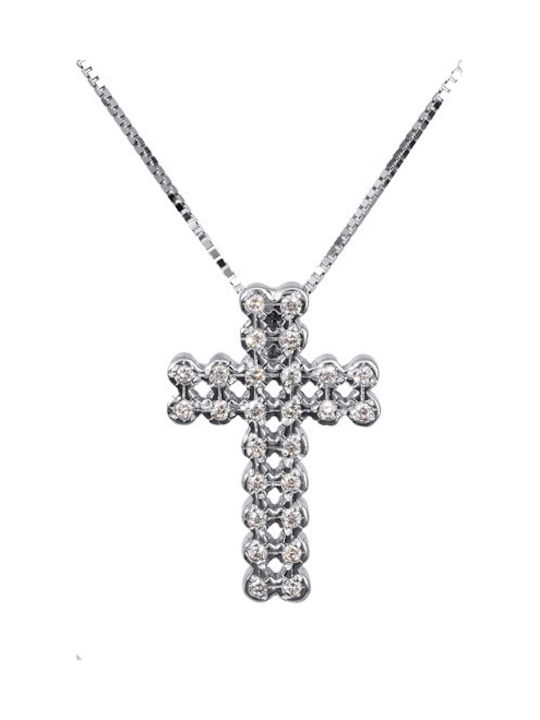 Baptismal Crosses with Chain Diamond Women's Cross K18 017317 Women's Gold 18 Carat Gold