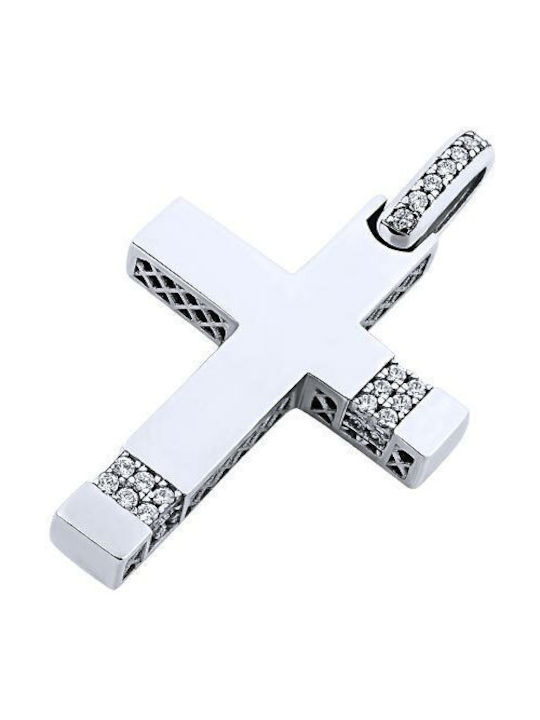 White gold women's cross K14, T00819