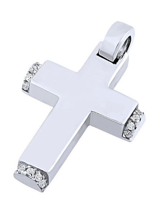 14K White gold women's cross, T01719