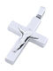 14K White gold male cross, T02219