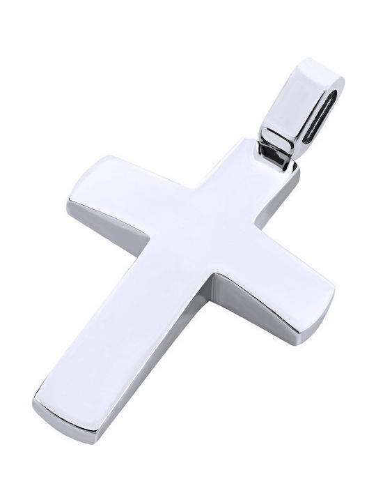 14K White gold male cross, T03719