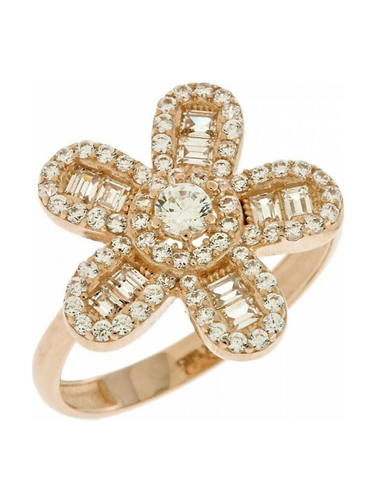 14-carat pink gold flower ring