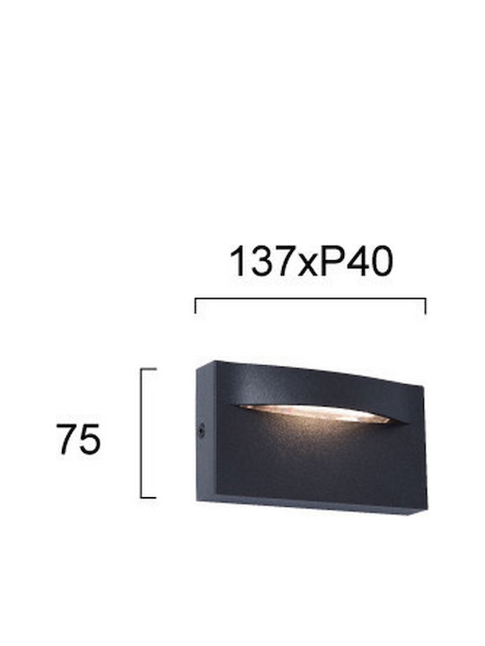 Viokef Vita Wandmontiertes Außenwandleuchte LED IP65 9W mit Warmweißem Licht 13.7x75x75cm