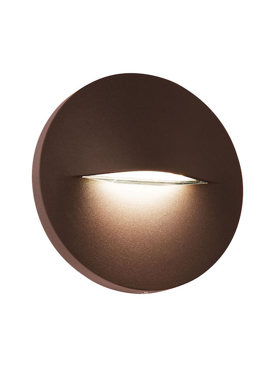 Viokef Round Vita Iluminat Exterior Montat Pe Perete Lampă De Tavan Led Încorporat Ip65 3w Cu Lumină Alb Cald 14x14cm