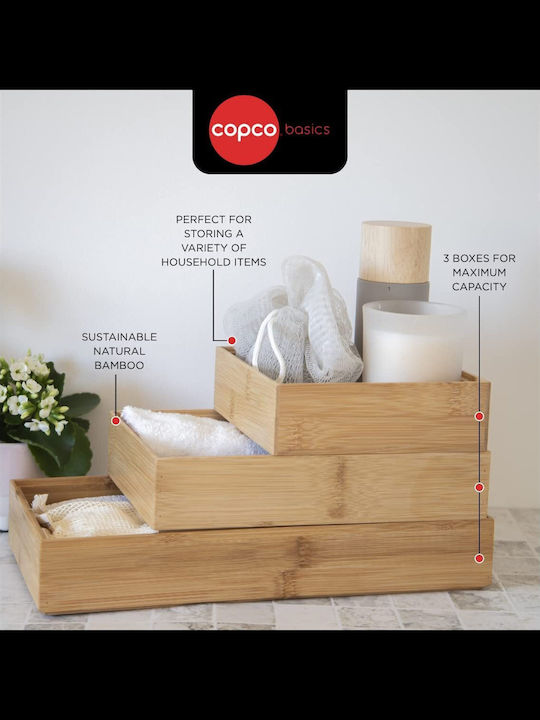 Copco Wooden Kitchen Organization Shelf Rack 3 Pieces Beige