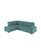 Jade Corner Couch Bed with Left Corner Velvet Green 250x180x88 cm