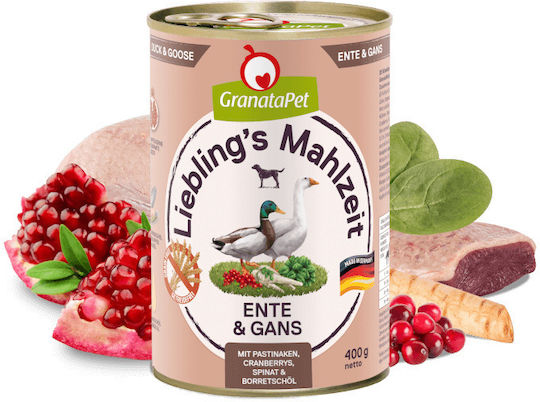 Granata Pet Foods Υγρή Τροφή Σκύλων σε Κονσέρβα με Πάπια 400gr