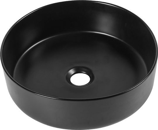 Laveo Aufgesetztes Waschbecken Porzellan 36.5x36.5cm Black