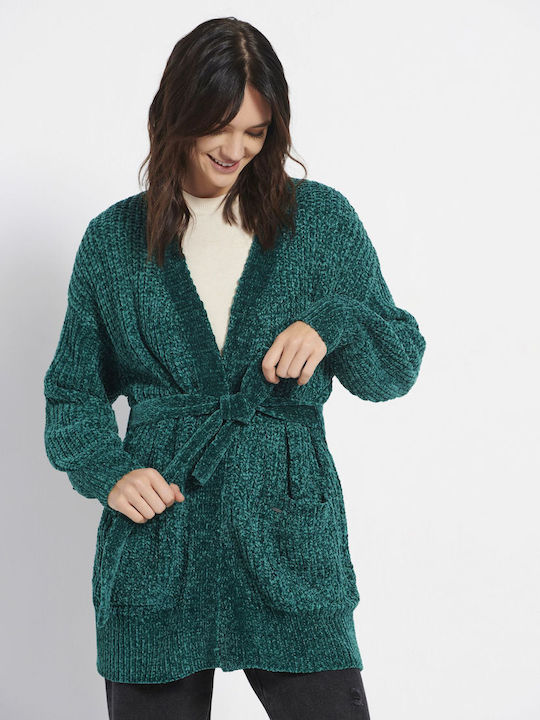 Funky Buddha Long Women's Cardigan Green