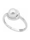 Women's Ring from White Gold 14K