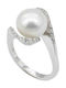 Women's Ring from White Gold 14K