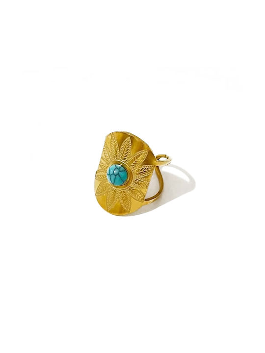 Callajewels Γυναικείο Δαχτυλίδι με Πέτρες από Ατσάλι Επιχρυσωμένο