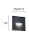 Viokef Vita Wandmontierte Außenbeleuchtung Deckenleuchte LED IP65 3W mit Warmweißem Licht 14x3.3x14cm