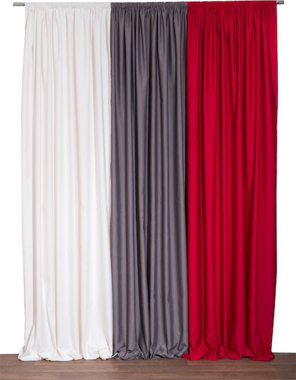 Viopros Curtain with Pencil Pleat Grey 140x270cm