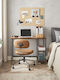 Desk Wooden Brown with Metal Legs 100x50x75cm