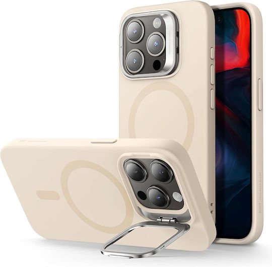 ESR Cloud Soft Halolock Kickstand Umschlag Rückseite Silikon 1.2mm Beige (iPhone 15 Pro Max)