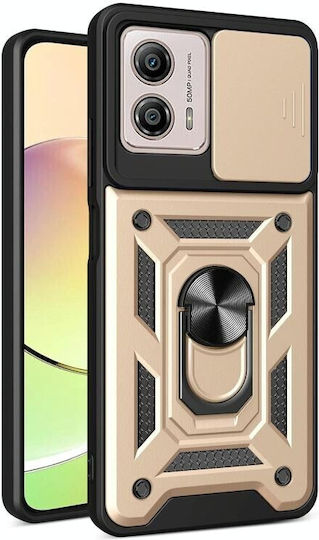 Sliding Camera Back Cover Πλαστικό Χρυσό (Moto G53)