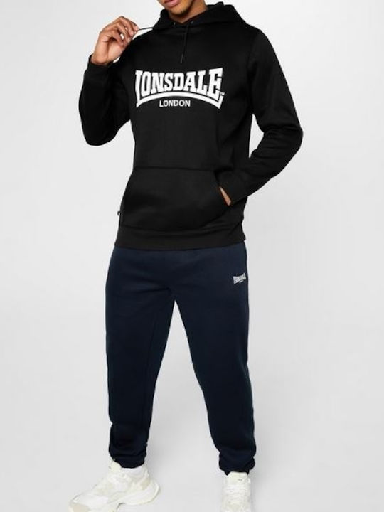 Lonsdale Essential Суитшърт с Качулка Черен