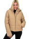 Kurz Damen Puffer Jacke für Winter Beige