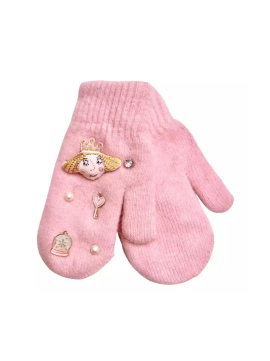 Bode Knitted Kids Gloves Pink