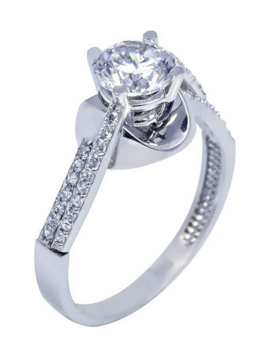 Savvidis Single Stone from White Gold 14K