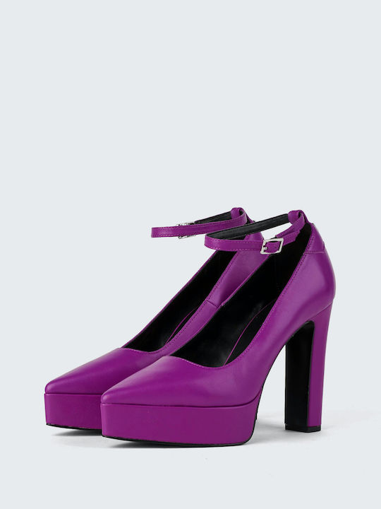 Karl Lagerfeld Purple Heels with Strap