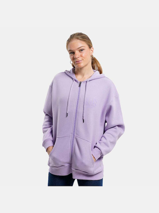 Target Women's Hooded Fleece Cardigan Purple