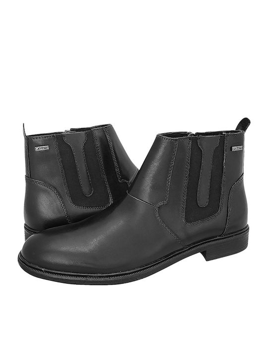 Ghete Barbati Chelsea Din Piele Negre