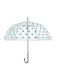 Rain Regenschirm Kompakt Διάφανη με τιρκουάζ βούλες