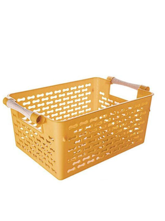 Καλάθι Αποθήκευσης Πλαστικό Κίτρινο 30x19x13cm