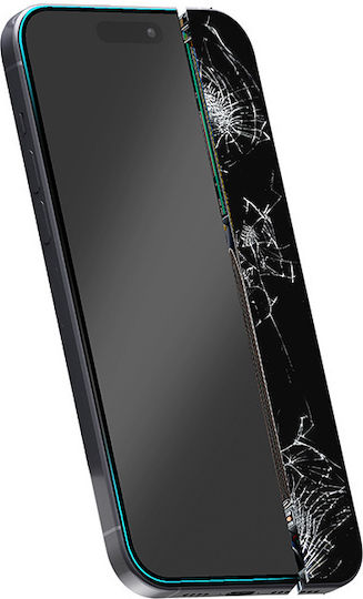 Crong Tempered Glass Μαύρο (iPhone 15 Pro)