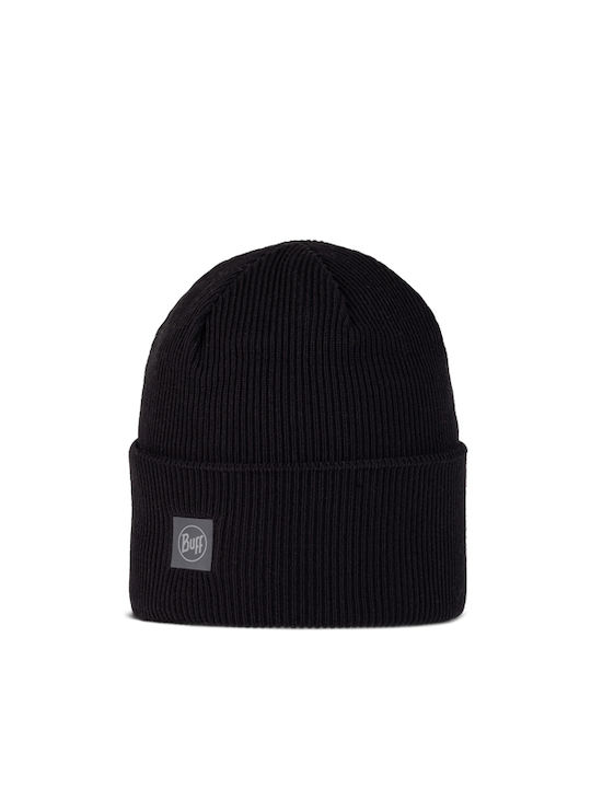 Buff Beanie Unisex Σκούφος Πλεκτός σε Μαύρο χρώμα