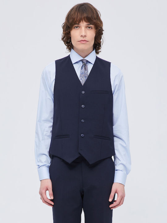 Aristoteli Bitsiani Men's Vest Slim Fit Navy Blue