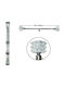 ForHome Metallic Curtain Pole Single 100cm Silver