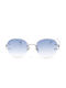 Eyepetizer Roy Sunglasses with Silver Metal Frame and Blue Gradient Mirror Lens ROY/C.1-26F