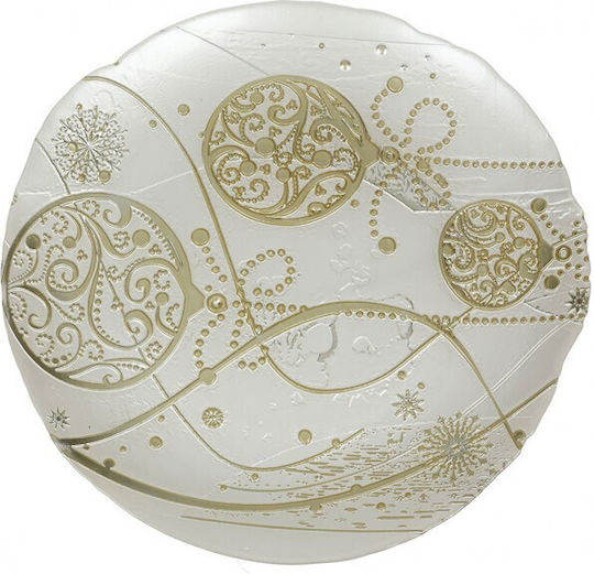 Brandani Christmas Platter Glass White
