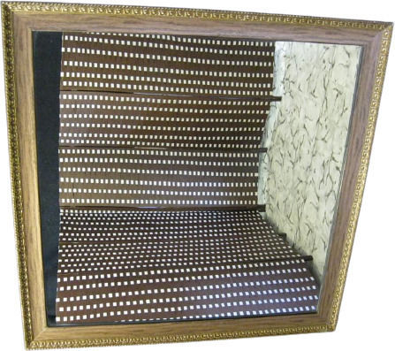 Epiplo-Fos Oglindă de Perete cu Auriu Ramă din Plastic 100x100cm 1buc