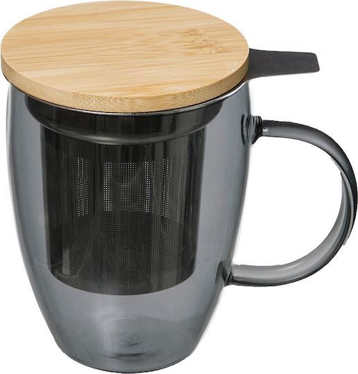 Secret de Gourmet Becher Glas mit Deckel Gray 400ml Secret de Gourmet Becher Glas mit Deckel Gray 400ml